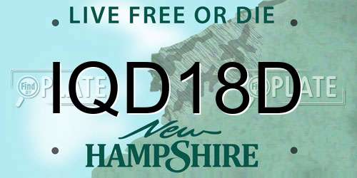 IQD18D New Hampshire License Plate