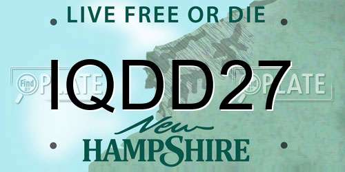 IQDD27 New Hampshire License Plate
