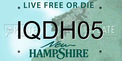 IQDH05 New Hampshire License Plate