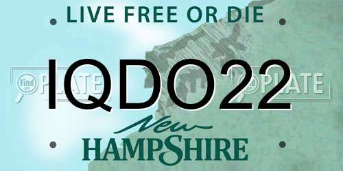 IQDO22 New Hampshire License Plate