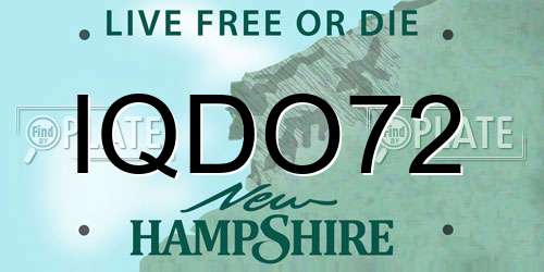 IQDO72 New Hampshire License Plate