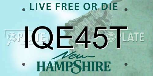 IQE45T New Hampshire License Plate