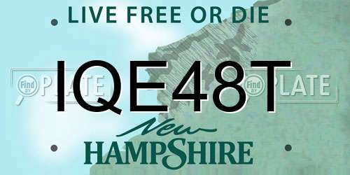 IQE48T New Hampshire License Plate