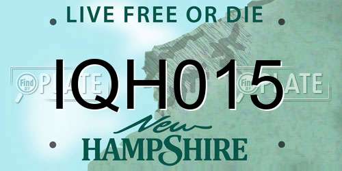 IQH015 New Hampshire License Plate