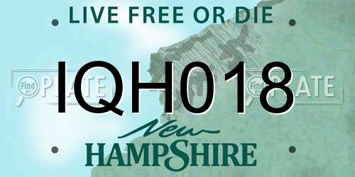 IQH018 New Hampshire License Plate