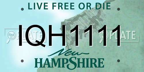 IQH1111 New Hampshire License Plate