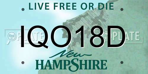 IQO18D New Hampshire License Plate