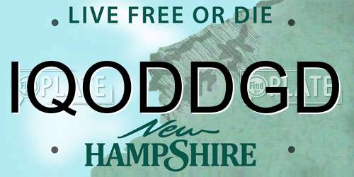 IQODDGD New Hampshire License Plate
