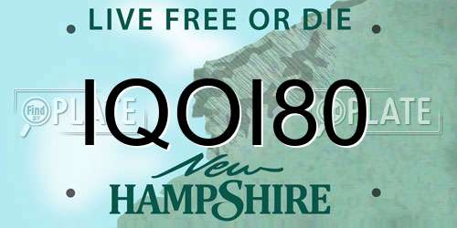 IQOI80 New Hampshire License Plate