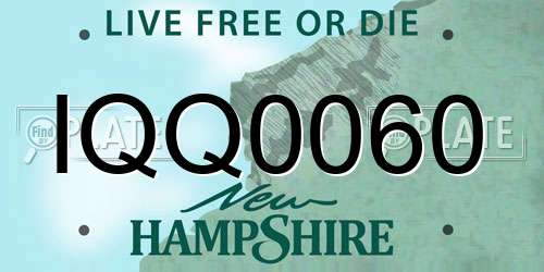 IQQ0060 New Hampshire License Plate