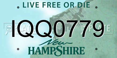 IQQ0779 New Hampshire License Plate