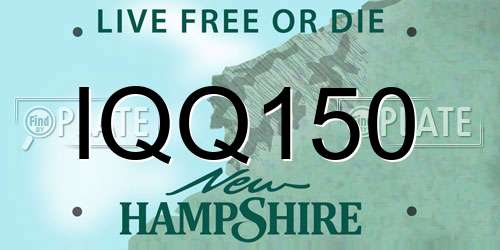IQQ150 New Hampshire License Plate