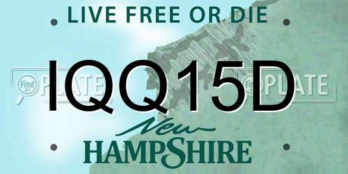 IQQ15D New Hampshire License Plate