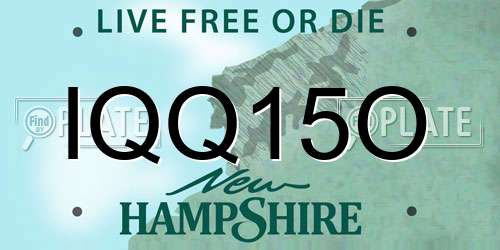 IQQ15O New Hampshire License Plate