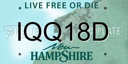IQQ18D New Hampshire License Plate