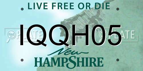 IQQH05 New Hampshire License Plate