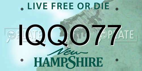 IQQO77 New Hampshire License Plate