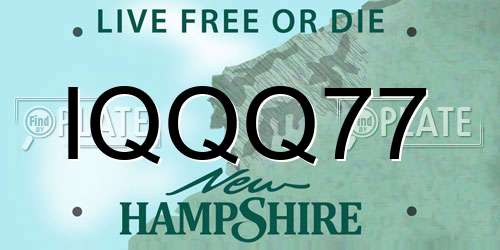 IQQQ77 New Hampshire License Plate