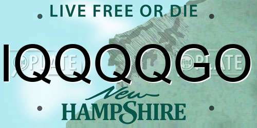 IQQQQGO New Hampshire License Plate