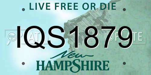 IQS1879 New Hampshire License Plate
