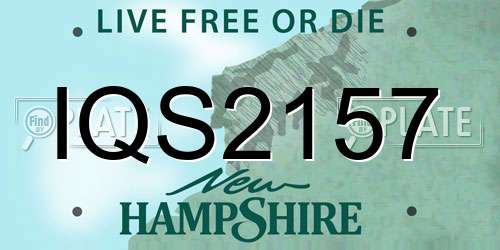 IQS2157 New Hampshire License Plate