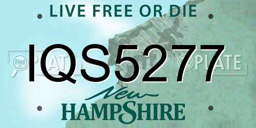 IQS5277 New Hampshire License Plate