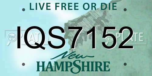 IQS7152 New Hampshire License Plate