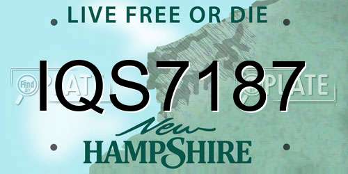 IQS7187 New Hampshire License Plate