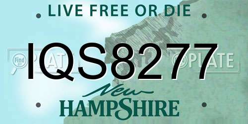 IQS8277 New Hampshire License Plate