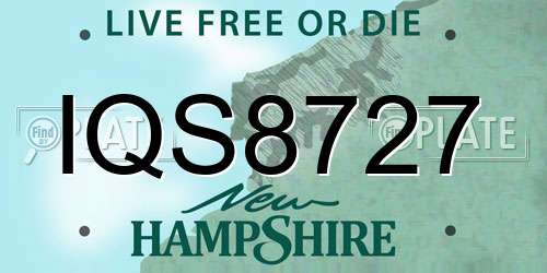 IQS8727 New Hampshire License Plate