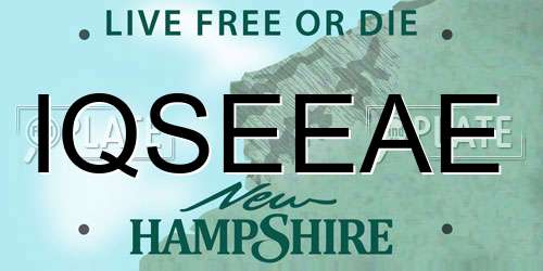 IQSEEAE New Hampshire License Plate