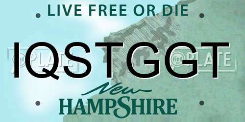 IQSTGGT New Hampshire License Plate