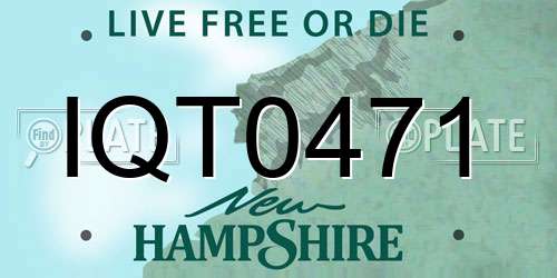 IQT0471 New Hampshire License Plate