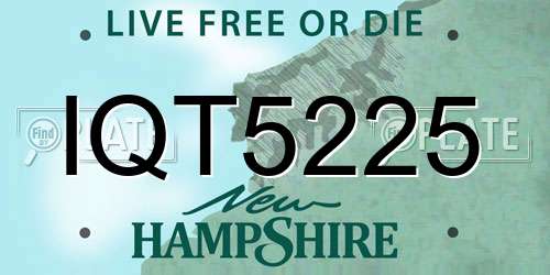 IQT5225 New Hampshire License Plate