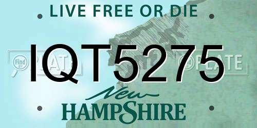 IQT5275 New Hampshire License Plate