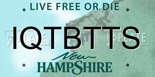 IQTBTTS New Hampshire License Plate