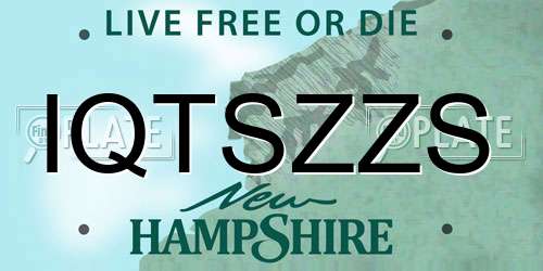 IQTSZZS New Hampshire License Plate
