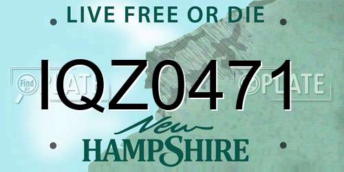 IQZ0471 New Hampshire License Plate