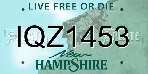 IQZ1453 New Hampshire License Plate