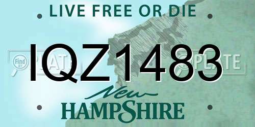 IQZ1483 New Hampshire License Plate