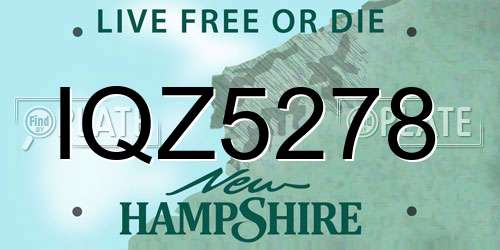 IQZ5278 New Hampshire License Plate