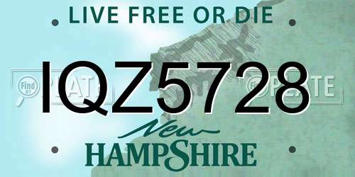 IQZ5728 New Hampshire License Plate