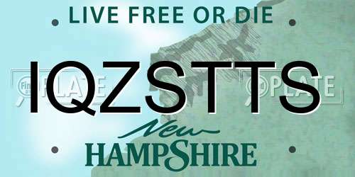 IQZSTTS New Hampshire License Plate