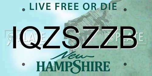 IQZSZZB New Hampshire License Plate