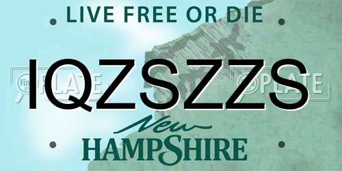 IQZSZZS New Hampshire License Plate