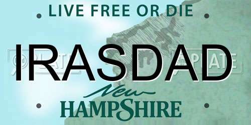 IRASDAD New Hampshire License Plate