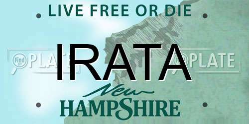 IRATA New Hampshire License Plate