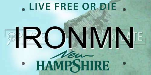 IRONMN New Hampshire License Plate