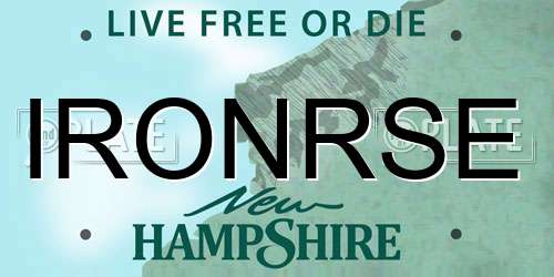 IRONRSE New Hampshire License Plate