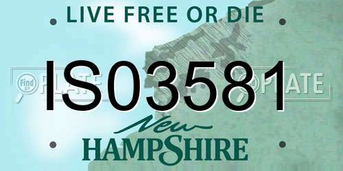 IS03581 New Hampshire License Plate